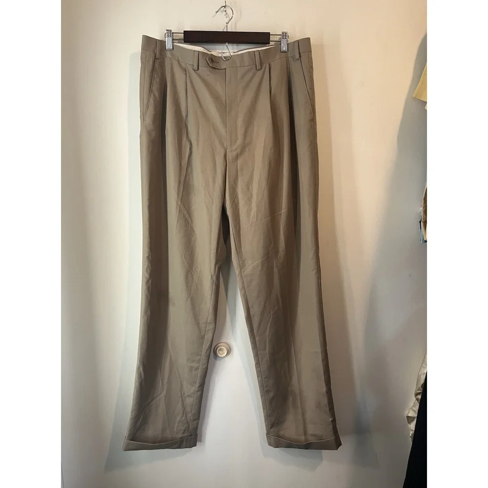 Lauren Ralph Lauren Mens Khaki Dress Pants 38 X 34 Hemmed To 33